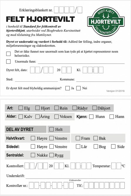 Hovedbilde Erklærings-blanketter - pakke á 20 stk